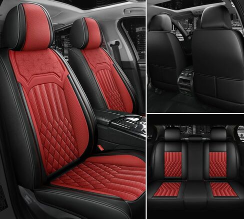 Universal Car Seat Covers Full Set, Leather Waterproof and Wear-Resistant Split Car Seat Cushions, 5 Seats Car Seat Cover Fit for Most Sedans SUV Pick-Up Truck (FullSet-BLACKNEW) in Saudi Arabia