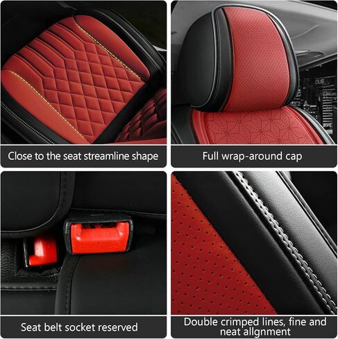 Universal Car Seat Covers Full Set, Leather Waterproof and Wear-Resistant Split Car Seat Cushions, 5 Seats Car Seat Cover Fit for Most Sedans SUV Pick-Up Truck (FullSet-BLACKNEW) in Saudi Arabia