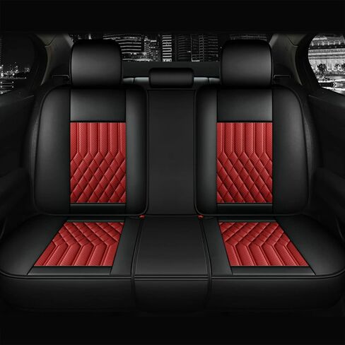 Universal Car Seat Covers Full Set, Leather Waterproof and Wear-Resistant Split Car Seat Cushions, 5 Seats Car Seat Cover Fit for Most Sedans SUV Pick-Up Truck (FullSet-BLACKNEW) in Saudi Arabia