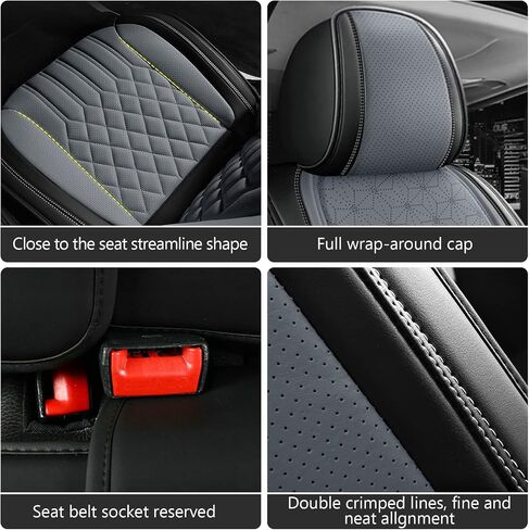 Universal Car Seat Covers Full Set, Leather Waterproof and Wear-Resistant Split Car Seat Cushions, 5 Seats Car Seat Cover Fit for Most Sedans SUV Pick-Up Truck (FullSet-BLACKNEW) in Saudi Arabia
