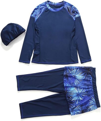 2 Pieces Modest Swimsuits for Women Girls Fully Covered Swimsuits Capri Pants Swimsuit Burkini in Saudi Arabia