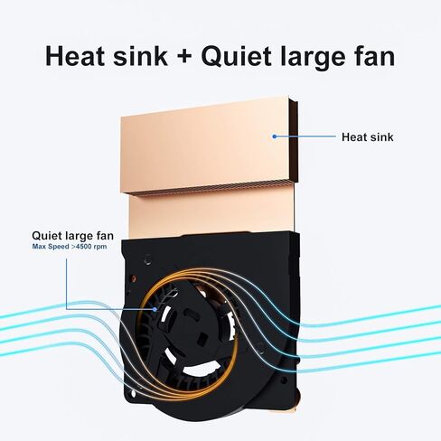 Beelink Mini PC, GK Mini W10 Pro,Intel Celeron J4125 Processor,8GB DDR4/256GB SSD,Gigabit Ethernet,4K HD,Dual HDMI,Dual WiFi,Bluetooth 4.0,Fan,Support Auto Power On in Saudi Arabia