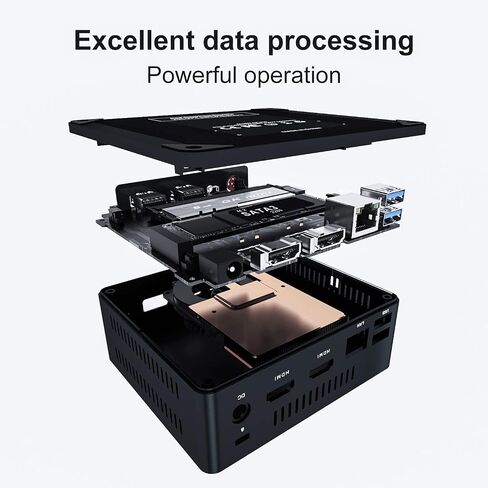 Beelink Mini PC, GK Mini W10 Pro,Intel Celeron J4125 Processor,8GB DDR4/256GB SSD,Gigabit Ethernet,4K HD,Dual HDMI,Dual WiFi,Bluetooth 4.0,Fan,Support Auto Power On in Saudi Arabia