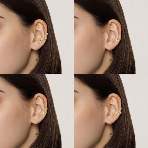 10 أزواج الملتوية هوب أقراط للنساء 316L الفولاذ المقاوم للصدأ دوامة أقراط الكفة التفاف أقراط مزدوجة هوب أقراط تويست أقراط in Kuwait