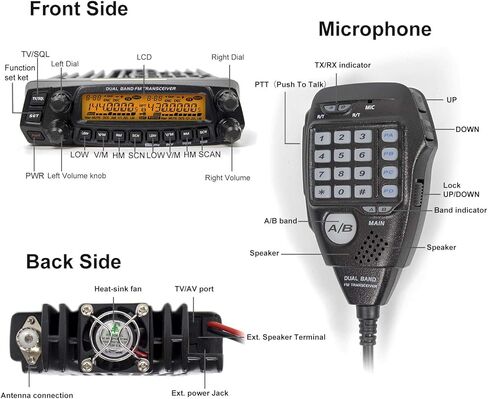AnyTone Dual Band Mobile Transceiver VHF/UHF Transmitter Vehicle Radio AT-5888UV in Kuwait