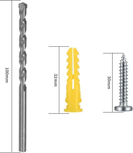 200 Pcs Concrete Wall Anchors and Screws, Super Yellow Anchor and Pan Head Screws Kits, 10# Slotted Phillips Screws and Drywall Anchor Kit for Drywall Masonry, with 1 x Drill Bit in Kuwait