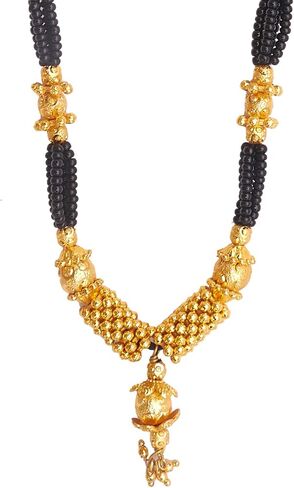 قلادة مطلية بالذهب عيار 24 قيراط على طراز إندان ثوشي مانجالسوترا التقليدي للنساء والفتيات (SJ_2742) in Kuwait