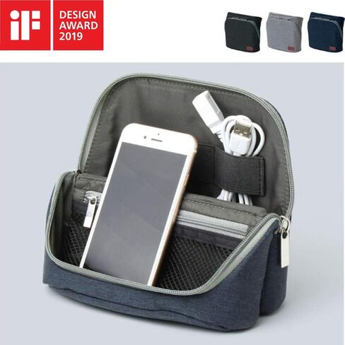 Sonic Utlim Sma-Sta Wide Mobile Standing Case and Pentel i+ Pen Body + 3 Set Refill Bundle, Workspace Bag, Converts Into Stand for Smartphone, Stationery, Tech Accessories, and More, UT-1846-D, Black in Saudi Arabia