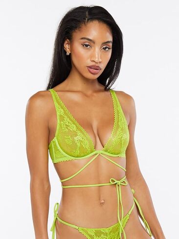 Savage X Fenty، حمالة صدر نسائية غير مبطنة من الدانتيل مع ربطة عنق in Kuwait