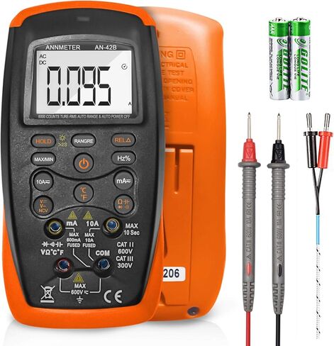 جهاز قياس متعدد رقمي من ANNMETER، جهاز قياس الجهد الكهربي الحالي DC/AC، درجة الحرارة هرتز، AN-42B، 6000 عداد كهربائي RMS فولت أمبير أوم مع إضاءة خلفية in Kuwait