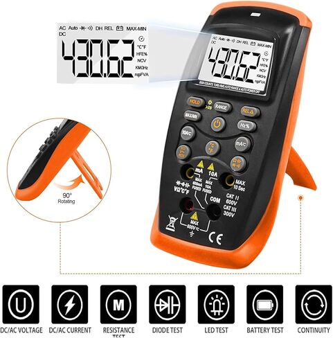 جهاز قياس متعدد رقمي من ANNMETER، جهاز قياس الجهد الكهربي الحالي DC/AC، درجة الحرارة هرتز، AN-42B، 6000 عداد كهربائي RMS فولت أمبير أوم مع إضاءة خلفية in Kuwait