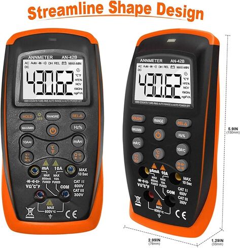 جهاز قياس متعدد رقمي من ANNMETER، جهاز قياس الجهد الكهربي الحالي DC/AC، درجة الحرارة هرتز، AN-42B، 6000 عداد كهربائي RMS فولت أمبير أوم مع إضاءة خلفية in Kuwait