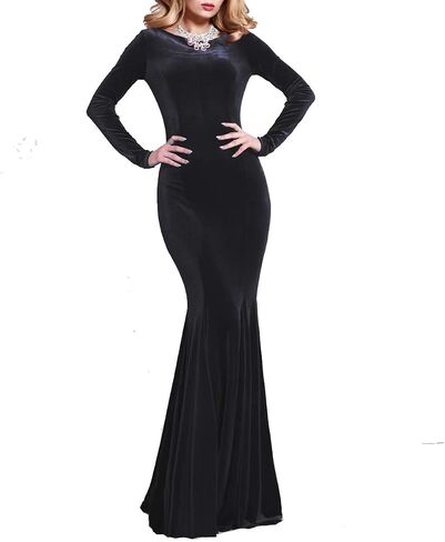 Women's Velvet Mermaid Prom Dress Long Evening Party Dresses PD012 in Saudi Arabia
