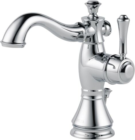 Delta Faucet Cassidy Single Hole Bathroom Faucet, Single Handle Bathroom Faucet Chrome, Bathroom Sink Faucet, Metal Drain Assembly, Chrome 597LF-MPU in Saudi Arabia