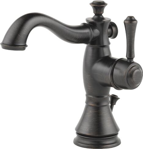 Delta Faucet Cassidy Single Hole Bathroom Faucet, Single Handle Bathroom Faucet Chrome, Bathroom Sink Faucet, Metal Drain Assembly, Chrome 597LF-MPU in Saudi Arabia