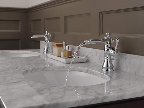 Delta Faucet Cassidy Single Hole Bathroom Faucet, Single Handle Bathroom Faucet Chrome, Bathroom Sink Faucet, Metal Drain Assembly, Chrome 597LF-MPU in Saudi Arabia