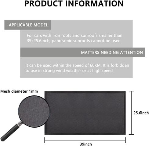 غطاء فتحة سقف مغناطيسية قابلة للتنفس لسيارات الدفع الرباعي - شبكة للحماية من الحشرات والأشعة فوق البنفسجية للحفاظ على برودة السيارة - خيمة سيارة أساسية للتخييم ومواقف السيارات والجولات in Kuwait