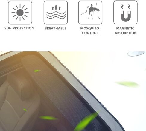 غطاء فتحة سقف مغناطيسية قابلة للتنفس لسيارات الدفع الرباعي - شبكة للحماية من الحشرات والأشعة فوق البنفسجية للحفاظ على برودة السيارة - خيمة سيارة أساسية للتخييم ومواقف السيارات والجولات in Kuwait