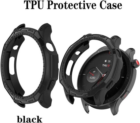 Watch Screen Protector (3+1Pack) Compatible for Amazfit GTR 4, Tempered Glass Film Anti-Scratch High Definition Full Coverage and Soft TPU Protective Case in Kuwait