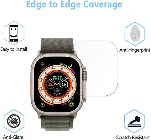 متوافق مع واقي شاشة Apple Watch Ultra 2 (إصدار 2022) وساعة ذكية Ultra 49mm واقي من الزجاج المقوى (3 ​​عبوات) in Saudi Arabia