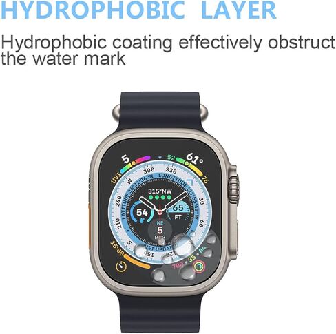 متوافق مع واقي شاشة Apple Watch Ultra 2 (إصدار 2022) وساعة ذكية Ultra 49mm واقي من الزجاج المقوى (3 ​​عبوات) in Saudi Arabia