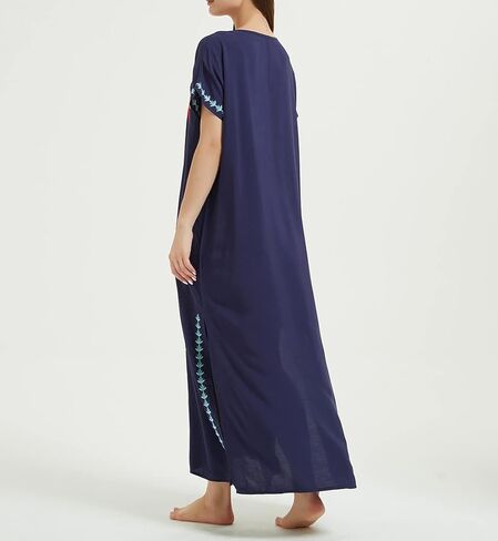 فساتين قفطان نسائية مطرزة، قفطان طويل للشاطئ من رايون بيكيني in Kuwait