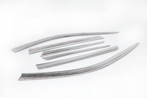 مجموعة أقنعة النافذة الواقية من المطر بشريط من AUTOCLOVER مكونة من 6 قطع لسيارة Genesis GV80 2021 2022 2023 2024 / عاكسات النوافذ، ظلال فتحات التهوية خارج القناة (كروم) in Kuwait