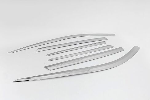 AUTOCLOVER Tape-On Rain Guards Window Visors 6 Pcs Set for Genesis GV80 2021 2022 2023 2024 / Window Deflectors, Out-Channel Vent Shades (Chrome) in Saudi Arabia