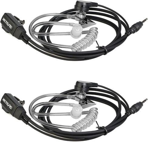 Retevis RB48 Walkie-Talkie Earpiece with Mic 1 Pin 2.5mm, Transparent Acoustic Tube, Compatible RB48 RT49 RT49B RT49P Two Way Radio, Walkie Talkie Headset(2 Pack) in Saudi Arabia