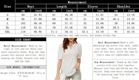 بلوزة نسائية كاجوال من LUYAA، قمصان بفتحة رقبة على شكل حرف V، أكمام صيفية منتفخة، تونيك عصري in Kuwait