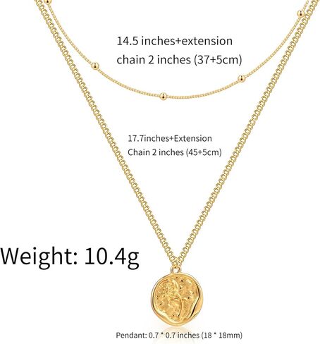 قلادة كاولين داينتي الطبقات 14 قيراط مطلية بالذهب يونيو روز زهرة بار القرص قلادة طويلة القمر الصناعي حبة قلادة اليدوية العصرية خمر هدية مجوهرات للنساء in Kuwait