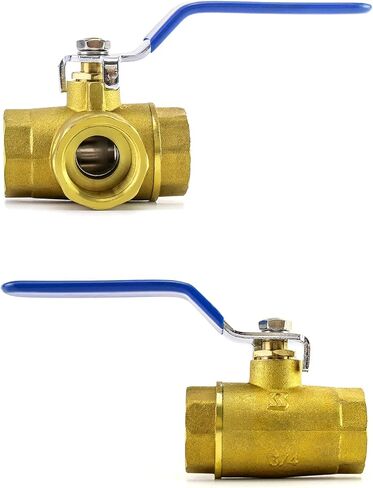QWORK Series 3-Way (L-Port) Ball Valve, Lever Handle, NPT Female (3/4'') Made of Forged Brass in Saudi Arabia