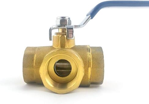 QWORK Series 3-Way (L-Port) Ball Valve, Lever Handle, NPT Female (3/4'') Made of Forged Brass in Saudi Arabia