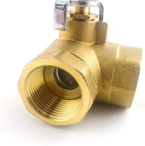 QWORK Series 3-Way (L-Port) Ball Valve, Lever Handle, NPT Female (3/4'') Made of Forged Brass in Saudi Arabia