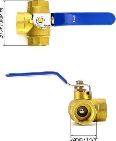 QWORK Series 3-Way (L-Port) Ball Valve, Lever Handle, NPT Female (3/4'') Made of Forged Brass in Saudi Arabia