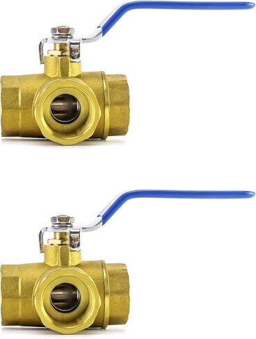 QWORK Series 3-Way (L-Port) Ball Valve, Lever Handle, NPT Female (3/4'') Made of Forged Brass in Saudi Arabia