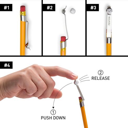 PELEG DESIGN PenPow، مجموعة من مشبكين قلم رصاص معدني لإطلاق الكرات الورقية، هدايا مضحكة للأطفال in Kuwait