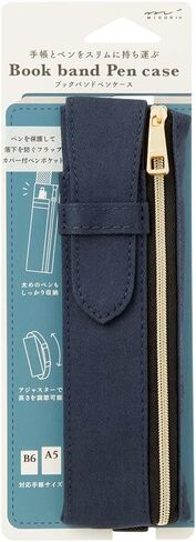 DESIGNPHIL Midori 41823006 Pen Case, Book Band Pen Case, Navy Blue, For B6 - A5 in Saudi Arabia
