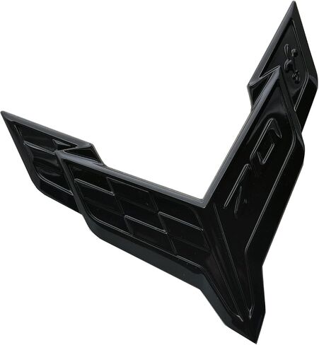 1pc C8 Stingray Front 70th Anniversary Bumper Flags Emblem Replacement for 2020+ Corvette Hood (Black Red) in Saudi Arabia