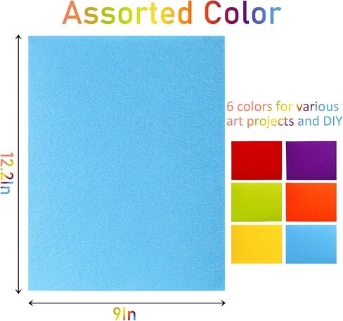 WUWEOT 30 Pack Stiff Felt Sheets, 12.2 x 9 Inches DIY Needled Squares Felt Sheets Bulk, 2mm Thick Assorted Color Sewing Craft for DIY Sewing Embroidering School Projects Patchwork Party Decoration in Saudi Arabia