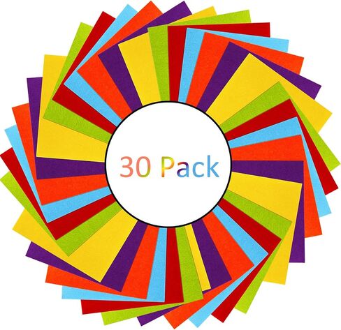 WUWEOT 30 Pack Stiff Felt Sheets, 12.2 x 9 Inches DIY Needled Squares Felt Sheets Bulk, 2mm Thick Assorted Color Sewing Craft for DIY Sewing Embroidering School Projects Patchwork Party Decoration in Saudi Arabia