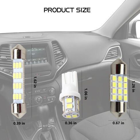 طقم مصابيح قبة داخلية LED للسيارة، 24 قطعة لمبات فسطون LED مصابيح بديلة داخلية، مصابيح لوحة الترخيص لمبات إضاءة صندوق السيارة لباب خريطة السيارة in Kuwait