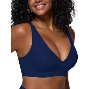 Womens Deep V Bras Comfortable Support Bralettes Low Cut no Underwire Plunge Seamless Tshirts Push Up Bras in Kuwait