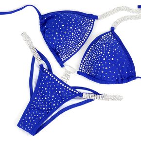 Competition Bikini Suit | NPC IFBB Posing Suit |Scrunch Bikini | Sapphire Blue in Saudi Arabia