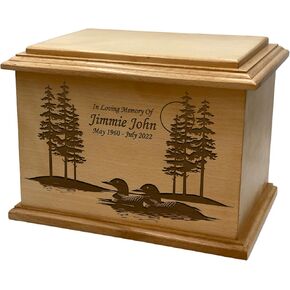 Wooden Urn for Human Ashes, Large Funeral Cremation Urn with Personlaization and Multiple Designs (Cowboy Boots) in Saudi Arabia