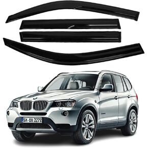 Fit for: BMW X3 E83 2004 2005 2006 2007 2009 2000 - ZH Window Rain Guards - 2 مم من انحرافات الرياح ذات الأشرطة السميكة للنوافذ الأمامية والخلفية ، وتصميم دائم وأنيق ، ومجموعة من 4 in Saudi Arabia