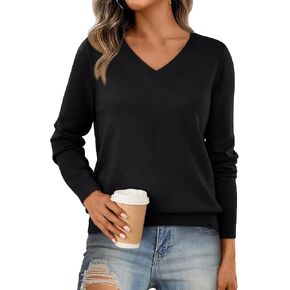 LILLUSORY V Neck Lightweight Sweaters for Women 2025 Fall Outfits Long Sleeve Knit Pullover Tops Trendy Fashion in Saudi Arabia