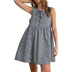 نساء ميني ريد ستريبن بوستن فستان جولة رقبة بلا أكمام in Kuwait