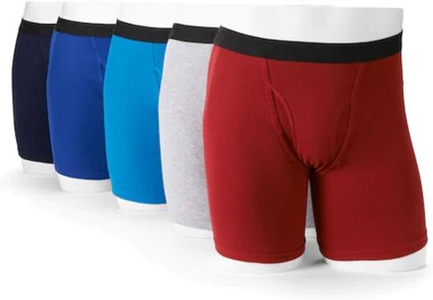 Fruit of the Loom Men's Boxer Briefs Signature Collection 5-Pack Super Soft Ring Spun Cotton in Saudi Arabia