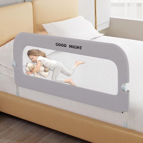 Bed Guard Rail for Toddlers - 1 Minute Quick Assembly & Double Side Lift with Safety Child Lock - Adjustable Height Baby Bed Rails for Queen King Full Size Bed(3 Packs, 78.74×78.74×74.8") in Saudi Arabia
